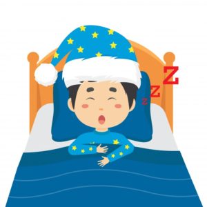 illustration of snoring young boy